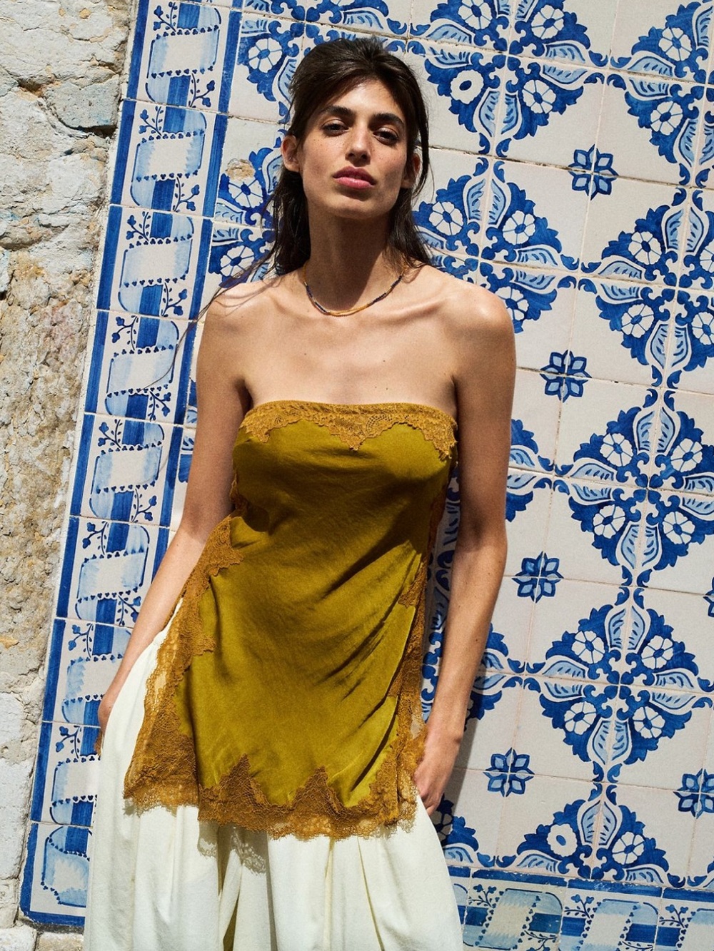 Free People Intimately | Women’s NWTLace-Trim Kiss and Tell Tunic Dried Tobacco